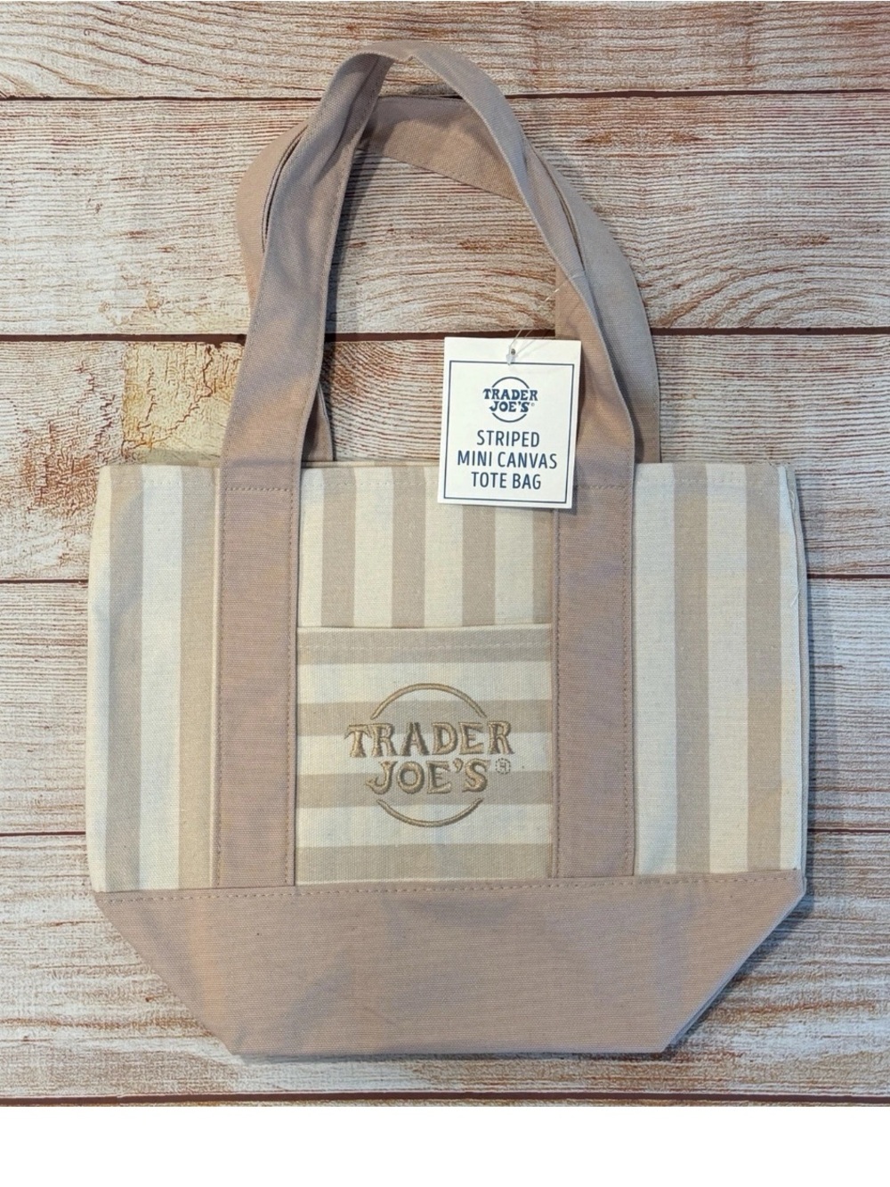 Trader Joe’s LIMITED EDITION RARE Taupe Brown Canvas Tote Bag